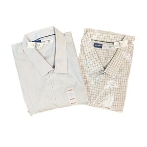 Old Navy Slim Fit Pro Signature Performance Men’s Dress Shirt *2 Bundle XXXXLT